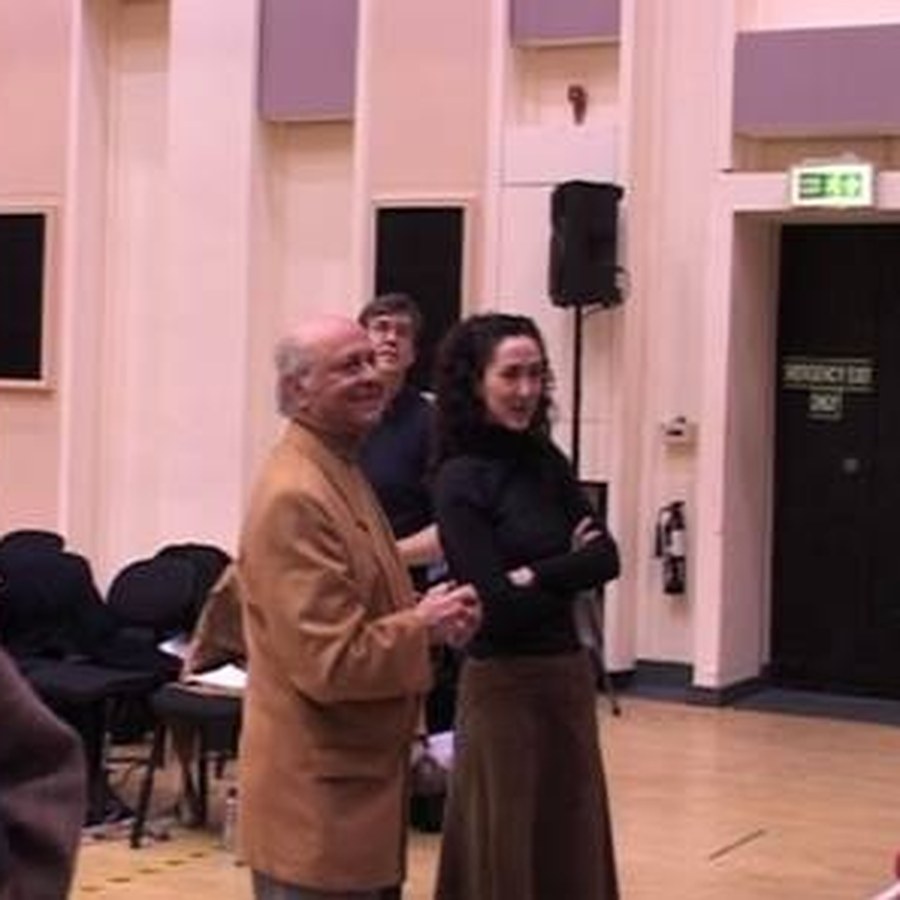 Melanie Challenger with Buddy Elias at an Annelies rehearsal